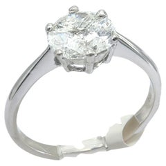 Engagement Ring Galileo 1.75 ct Look Diamond 0.95ct And 14K White Gold Ring