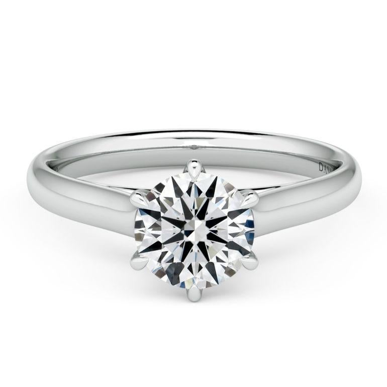 For Sale:   Engagement Ring in 14k White Gold with Moissanite Center stone  5