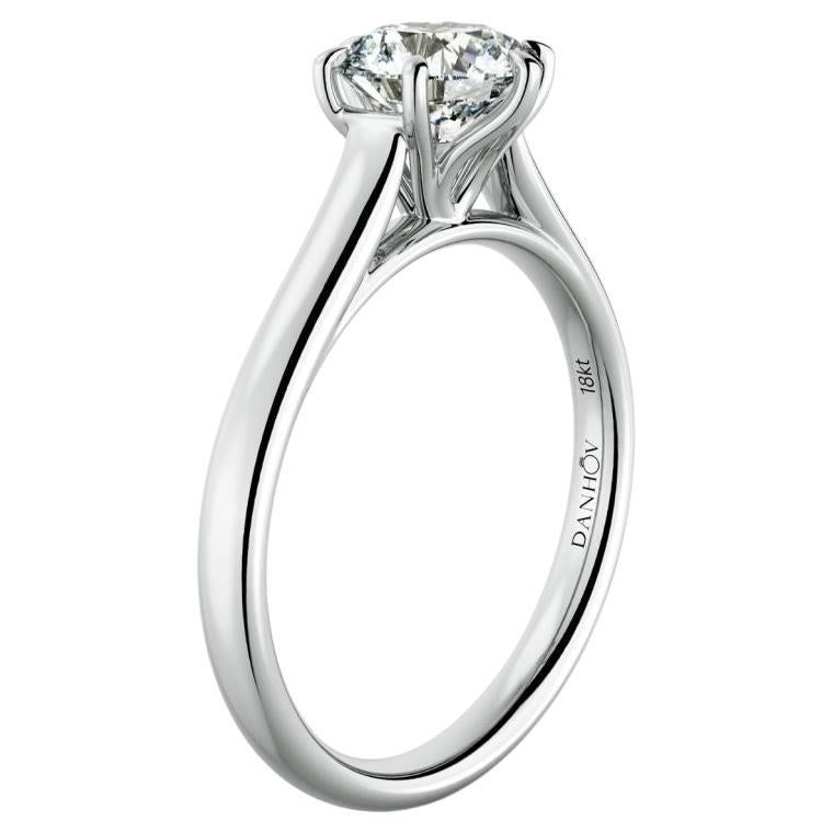  Engagement Ring in 14k White Gold with Moissanite Center stone 