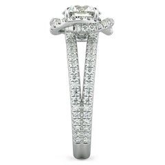 Engagement Ring in 14k White Gold with natural diamond center stone