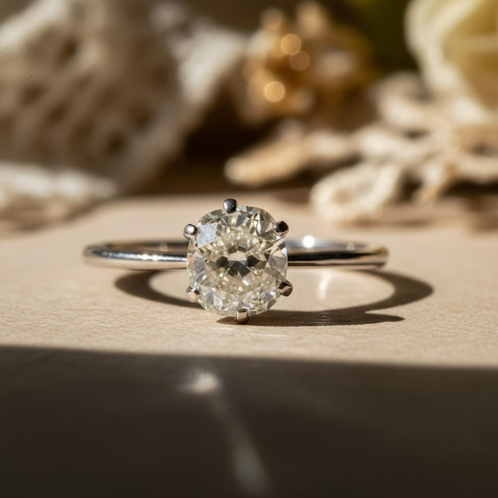 Bague de fiançailles en or 18k avec 0.60 cts de diamant ancienne mine en vente 1