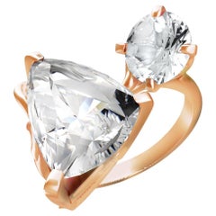 Engagement Ring in Eighteen Karat Rose Gold with White Paraiba Tourmaline
