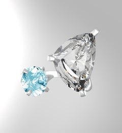 Verlobungsring aus achtzehn Karat Weißgold mit Paraiba-Turmalinen