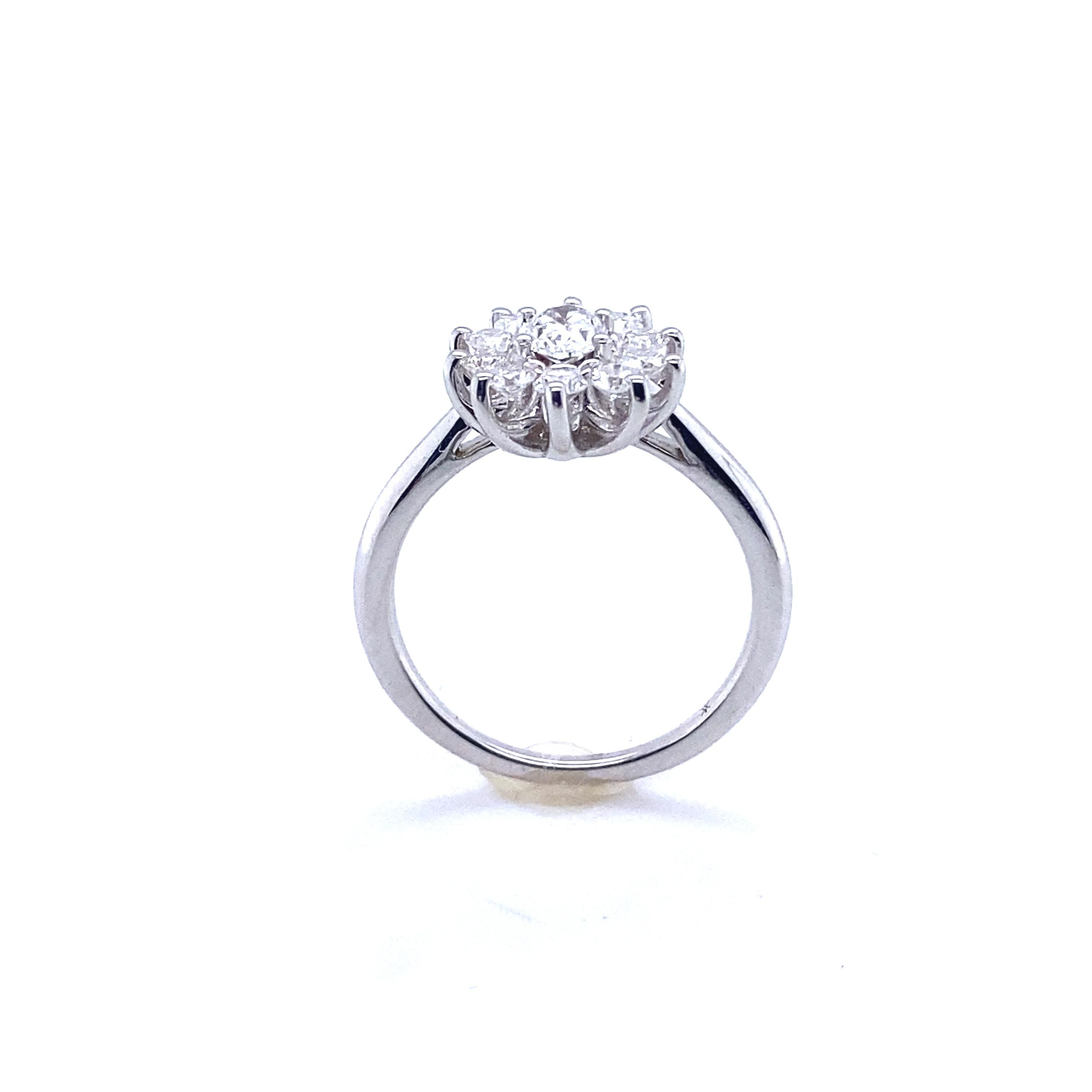 Women's Engagement Ring Diamonds White Gold  18 Karat For Sale