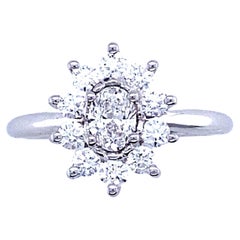 Engagement Ring Diamonds White Gold  18 Karat