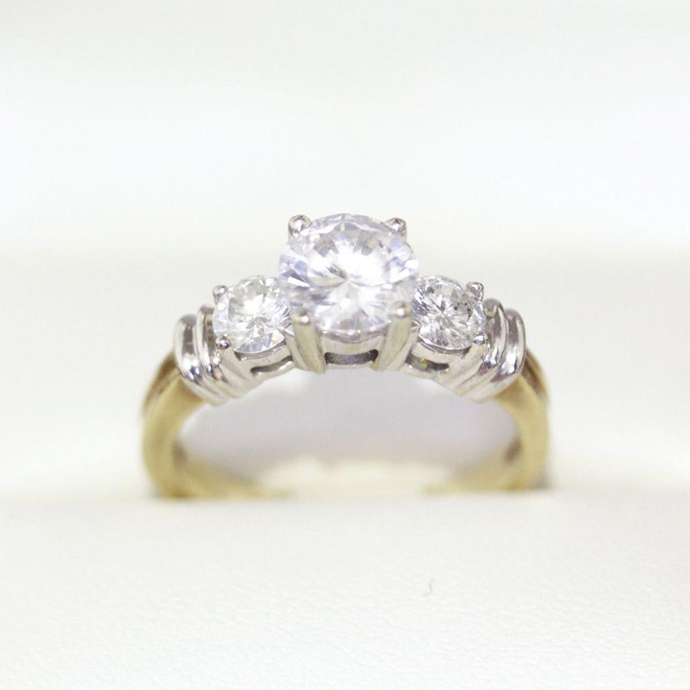 Engagement Ring, past Present Future Diamond Engagement Ring, 1.66ct Diamonds For Sale 1
