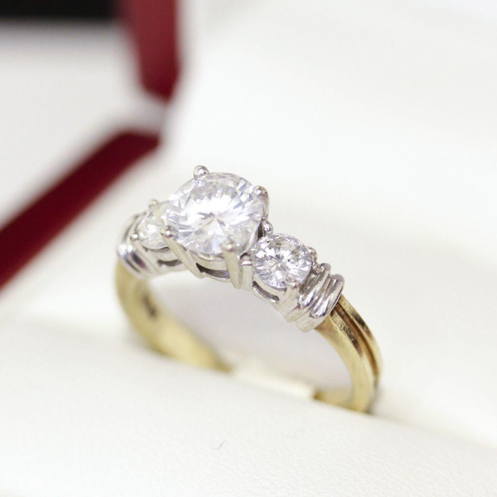 Engagement Ring, past Present Future Diamond Engagement Ring, 1.66ct Diamonds For Sale 2
