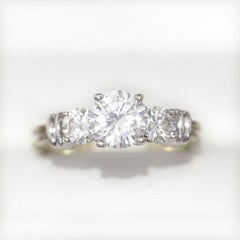 Engagement Ring, past Present Future Diamond Engagement Ring, 1.66ct Diamonds