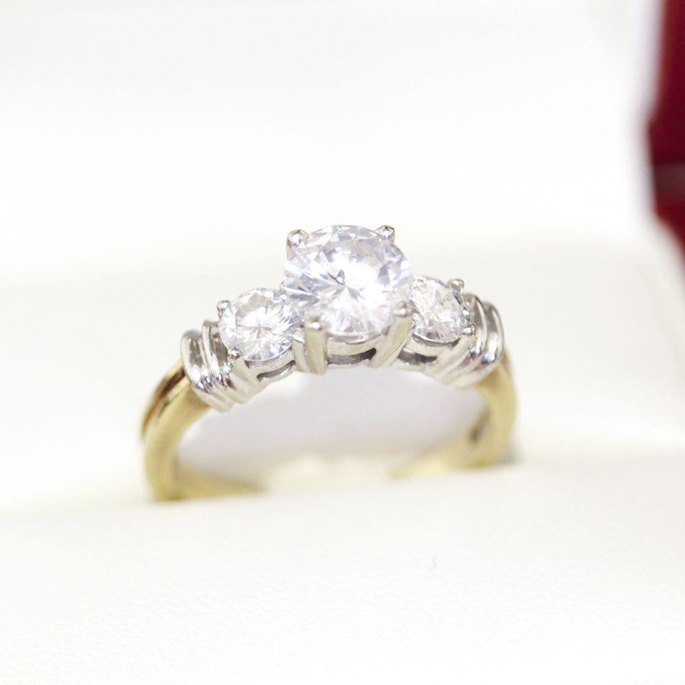 Art Deco Engagement Ring, past Present Future Diamond Engagement Ring, 1.66ct Diamonds For Sale