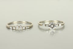 0.52 Carat Round Diamond Engagement Ring and Wedding Band Set
