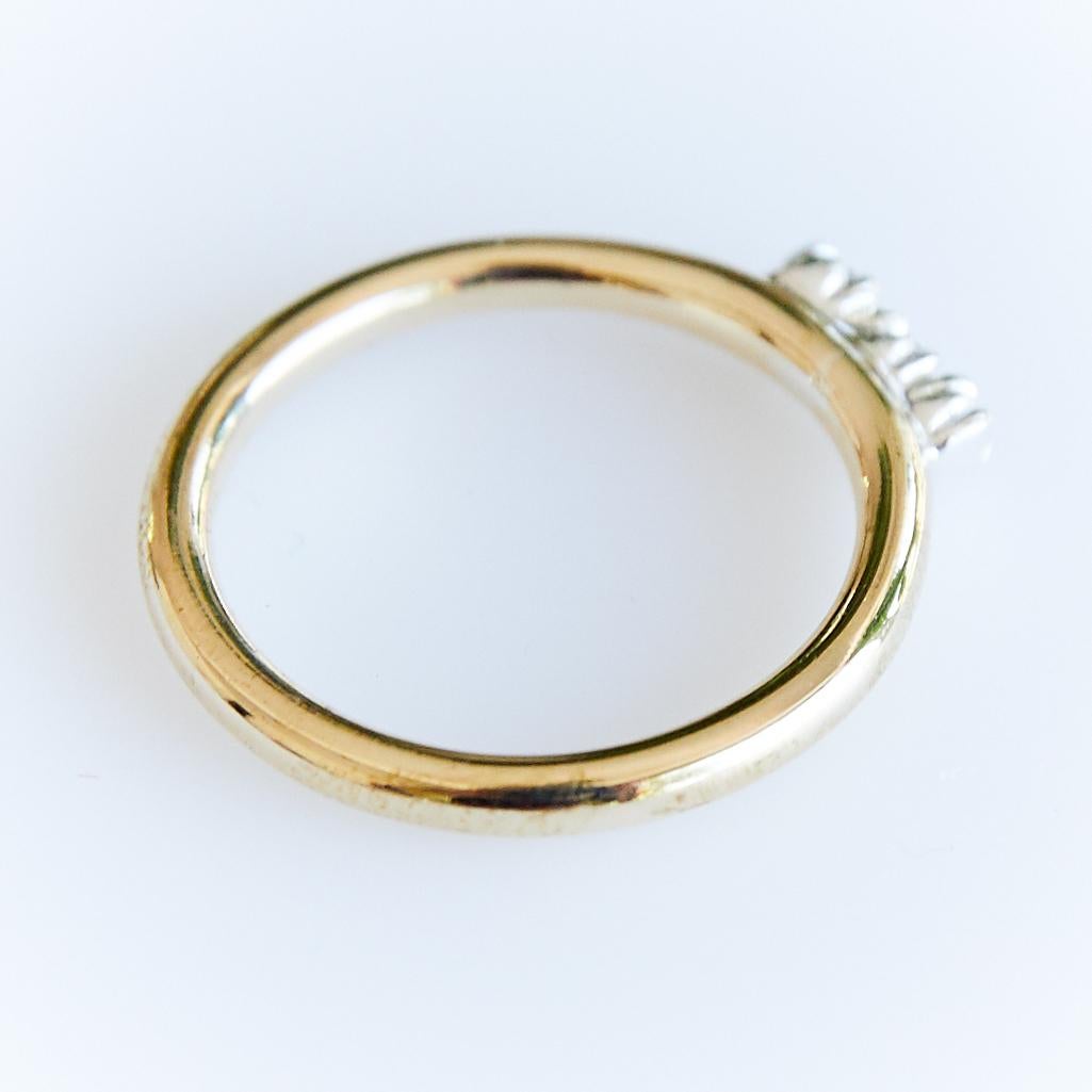 Brilliant Cut Engagement Ring White Diamond Prong Gold Victorian Style J Dauphin For Sale