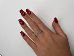 Wedding Ring White Gold Surmounted Emerald Cut Diamonds
