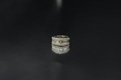 Engagement Ring White Gold with Shuttle Cut & Brilliant Cut Diamonds