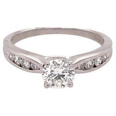 Engagement Ring with Brilliant Round Center Diamond '0.72CT H VVS1'