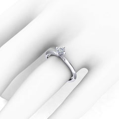 Engagement Ring with Certificate Natural White Diamond 0, 30 Ct G SI1, 18kt Gold