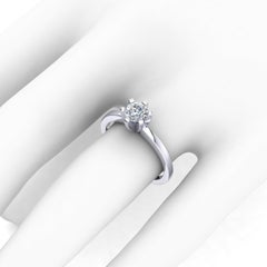 Engagement Ring with Certificate Natural White Diamond 0, 30 Ct G SI1, 18kt Gold