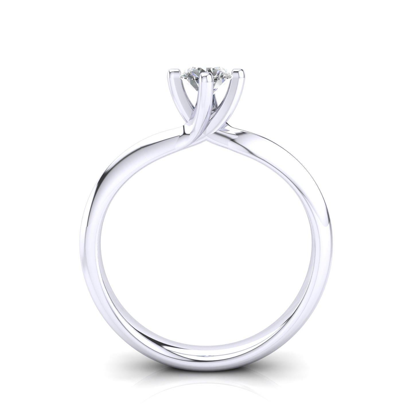 En vente :  Bague de fiançailles en or 18 carats avec diamant blanc naturel certifié G SI1 de 0,30 ct 3