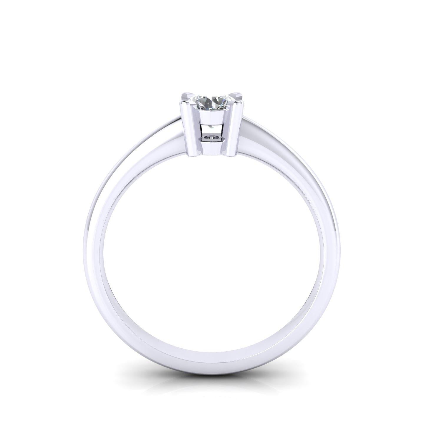 Im Angebot: Verlobungsring mit zertifiziertem natürlichem weißem Diamant 0,30 Karat G SI1, 18 Karat Gold () 3
