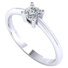 Engagement Ring with Certificate Natural White Diamond 0, 30 Ct G SI1, 18kt Gold