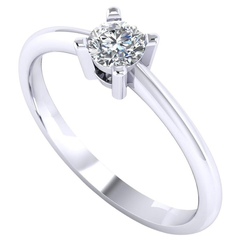 Customizable Engagement Ring with Certificate Natural White Diamond 0, 30 Ct  G SI1, 18kt Gold For Sale at 1stDibs