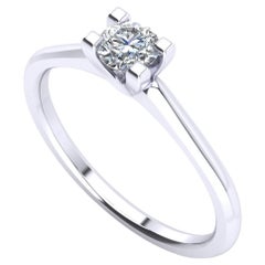 Engagement Ring with Certificate Natural White Diamond 0, 30 Ct G SI1, 18kt Gold