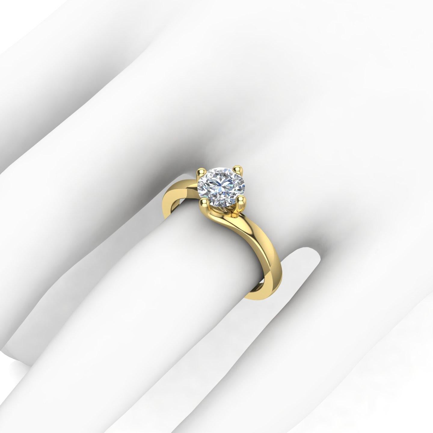 For Sale:  Engagement Ring with Certificate Natural White Diamond 1 Ct G SI1, 18kt Gold 5