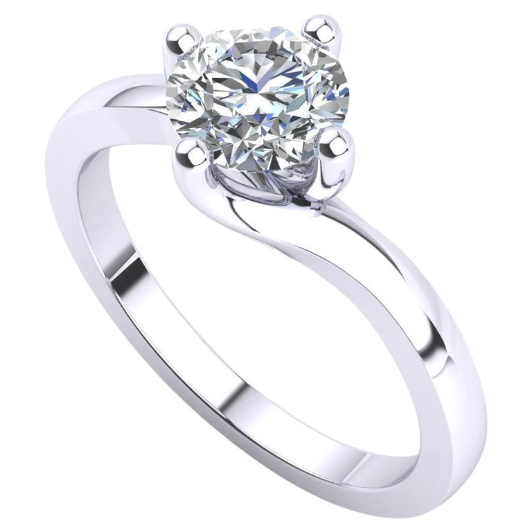 Customizable Engagement Ring with Certificate Natural White Diamond 1