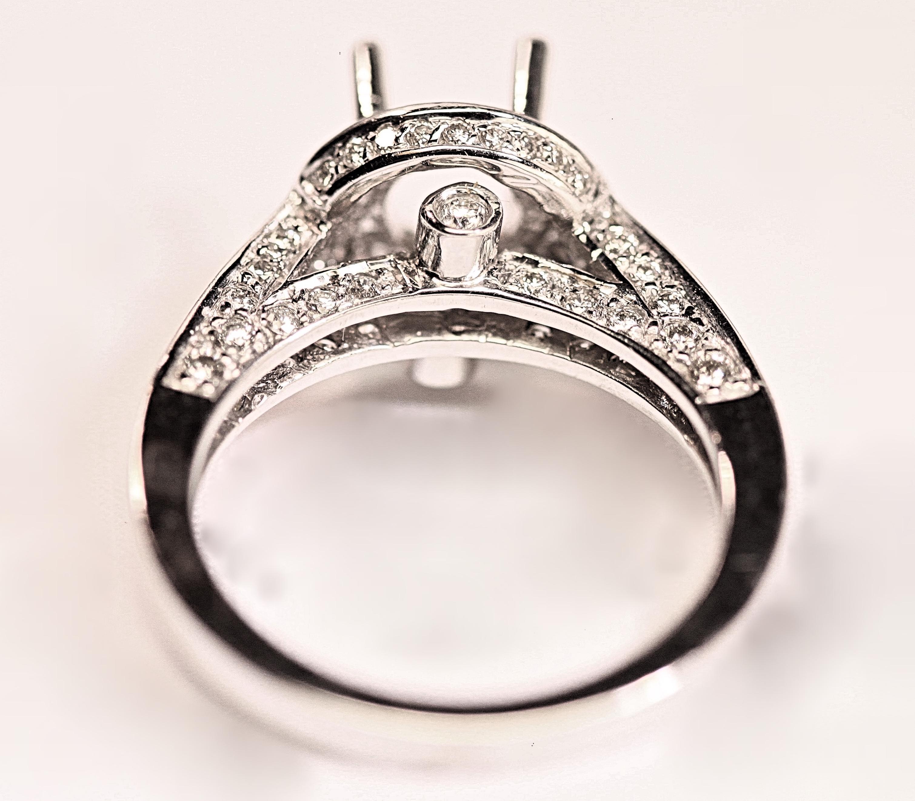 Contemporary Engagement Ring with Diamonds For Sale