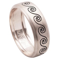 Anillo de compromiso de oro blanco de 18 quilates con diseño unisex Wave