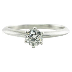 Engagement Solitaire Diamond Ring .36 Carat by Tiffany and Co Platinum Band
