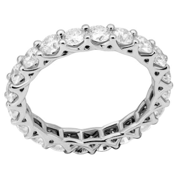 Engagement White Diamond Band Elegant White Gold Ring for Her