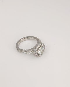 Engagement White Diamond Halo Ring