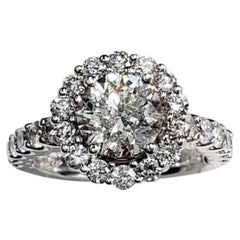 Engagement White Diamond Halo Ring