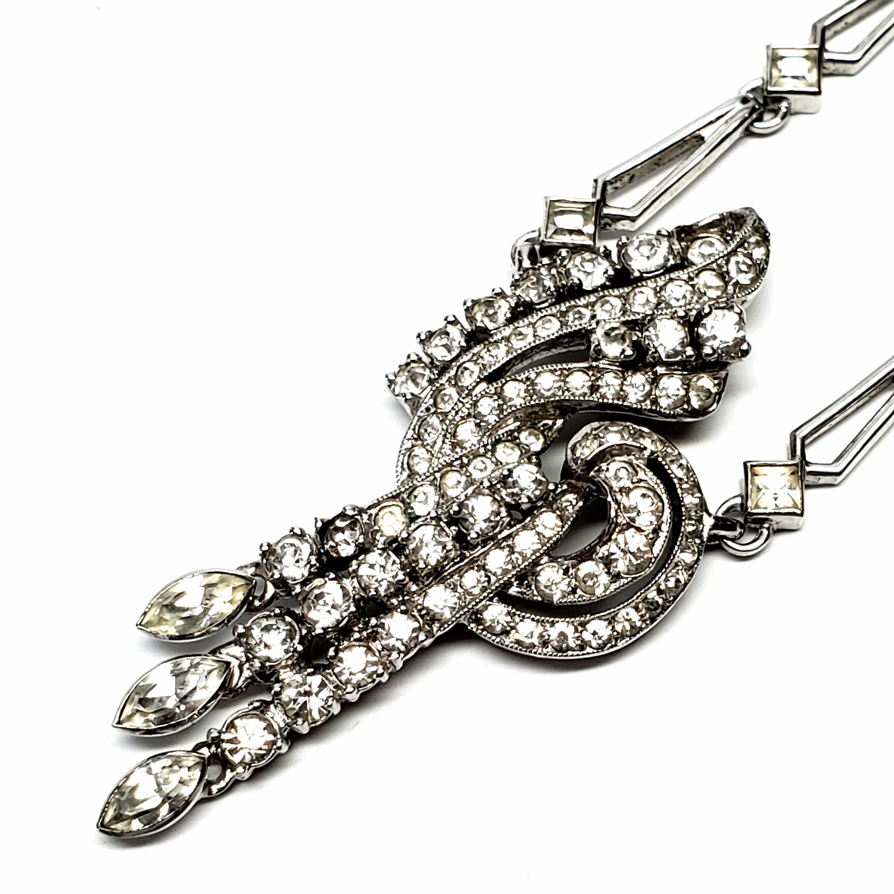 sterling silver rhinestone necklace