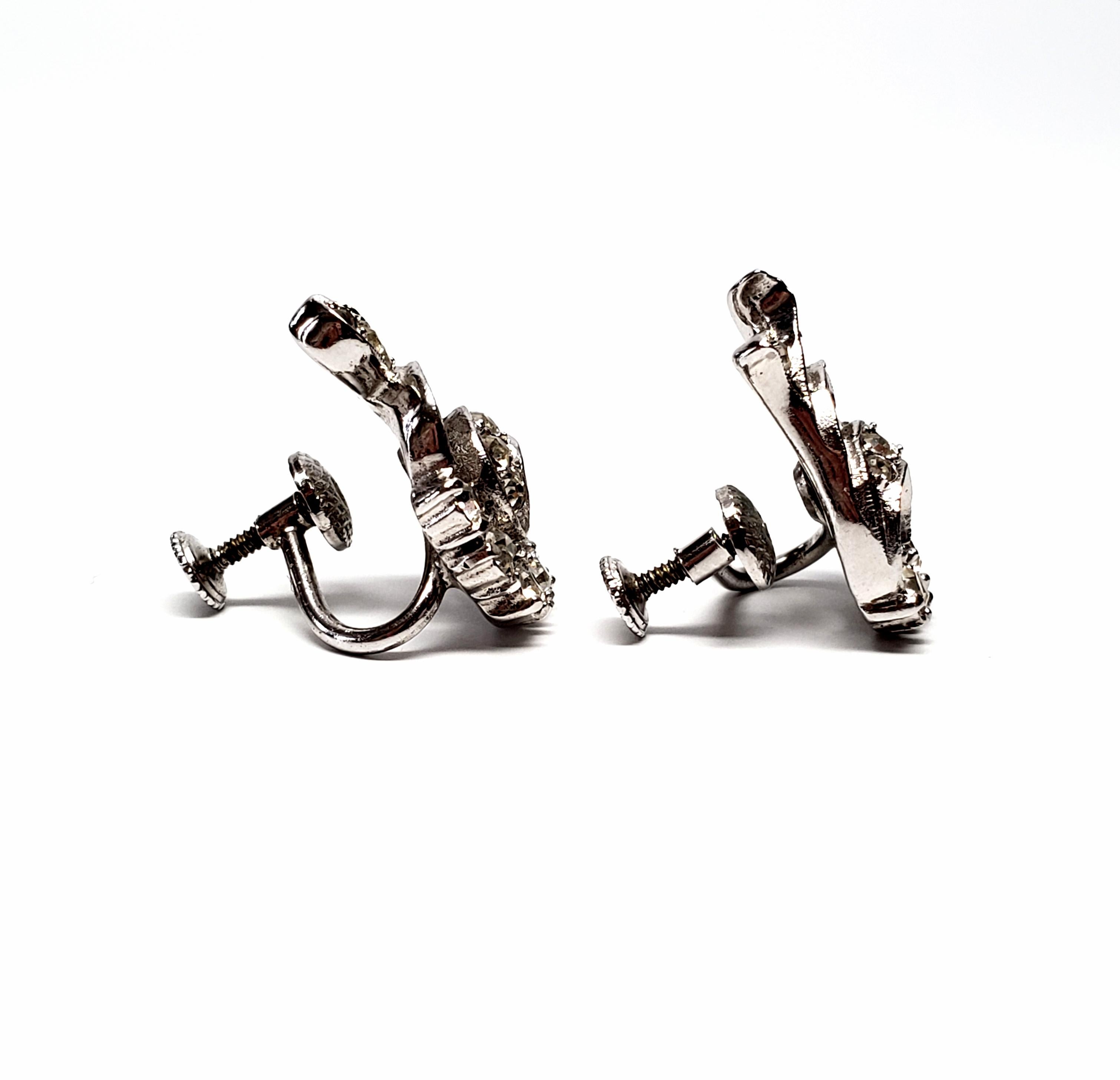 Engel Bros Sterling Silver Rhinestone Pendant and Earrings Set For Sale 2