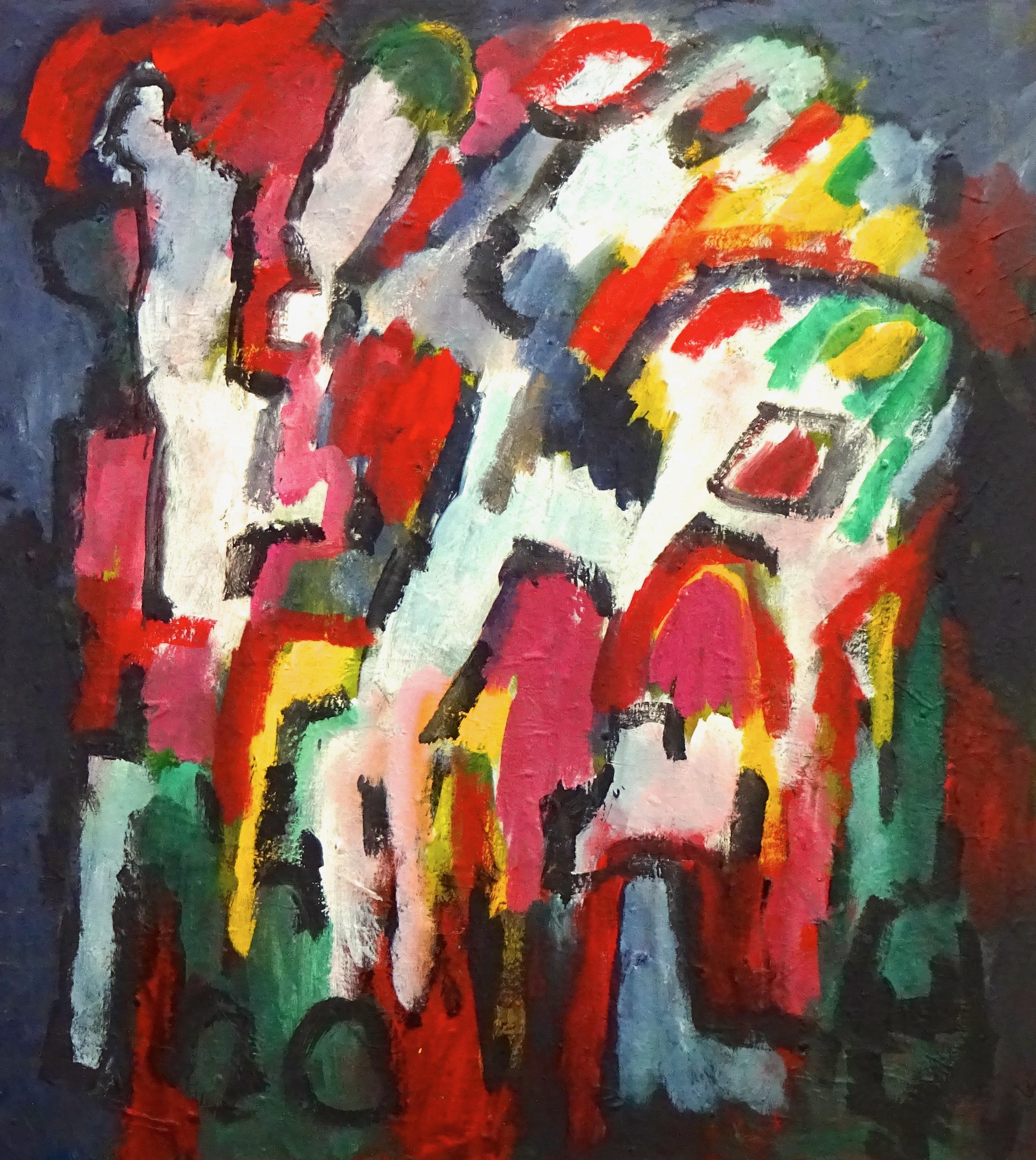  Engelina Zandstra Abstract Painting - Het Patroon 729-4: Abstract vs Figuration Acrylic Painting on Canvas