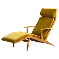 Engen Fabrikant, chaise longue, Beeche, velours, Suède, années 1950