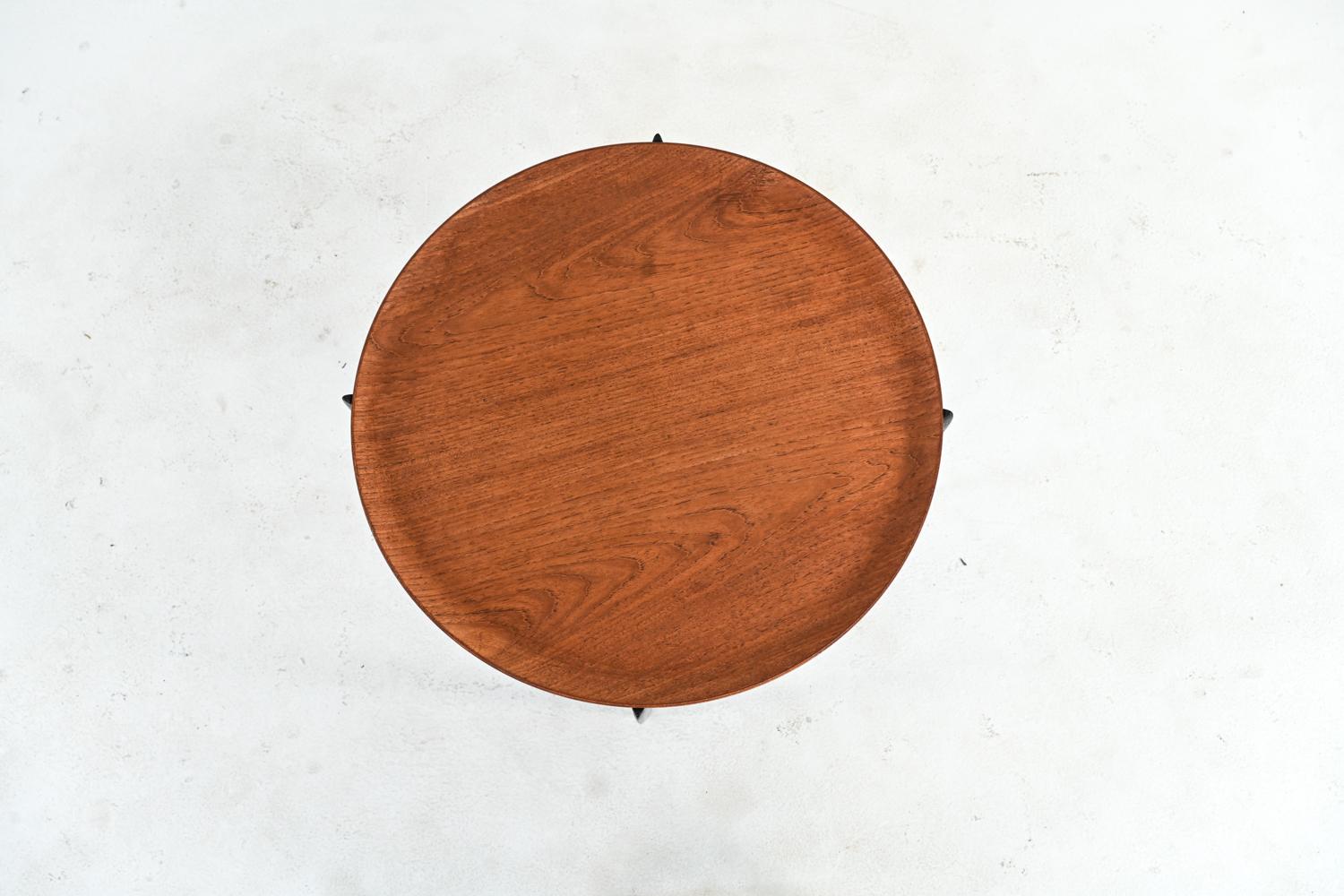 Engholm & Willumsen for Fritz Hansen Teak Tray-Top Folding Side Table, 1960's In Good Condition In Norwalk, CT