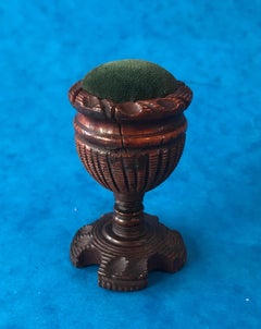 Engine Turned Coquilla Nut Pin Cushion