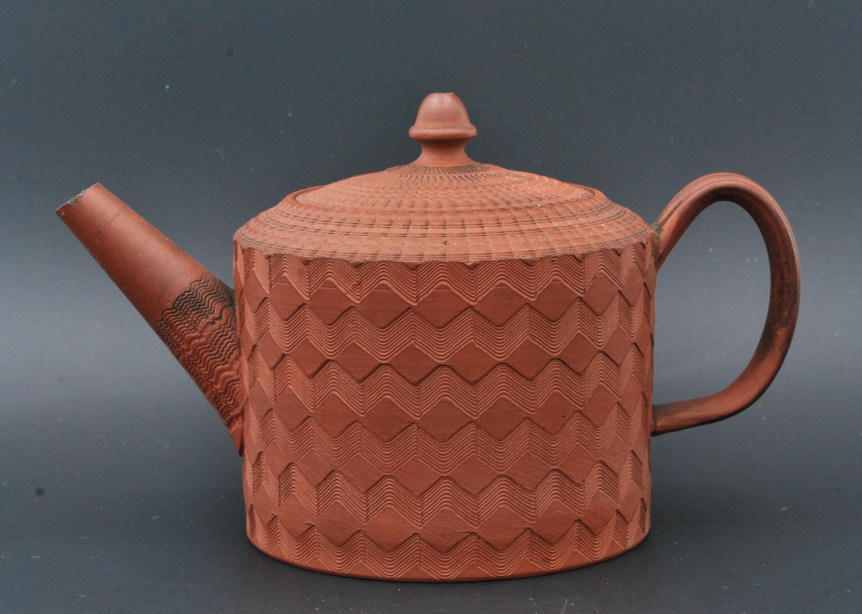 Engine-Turned Teapot in Redware, Myatt, C1770 For Sale at 1stDibs