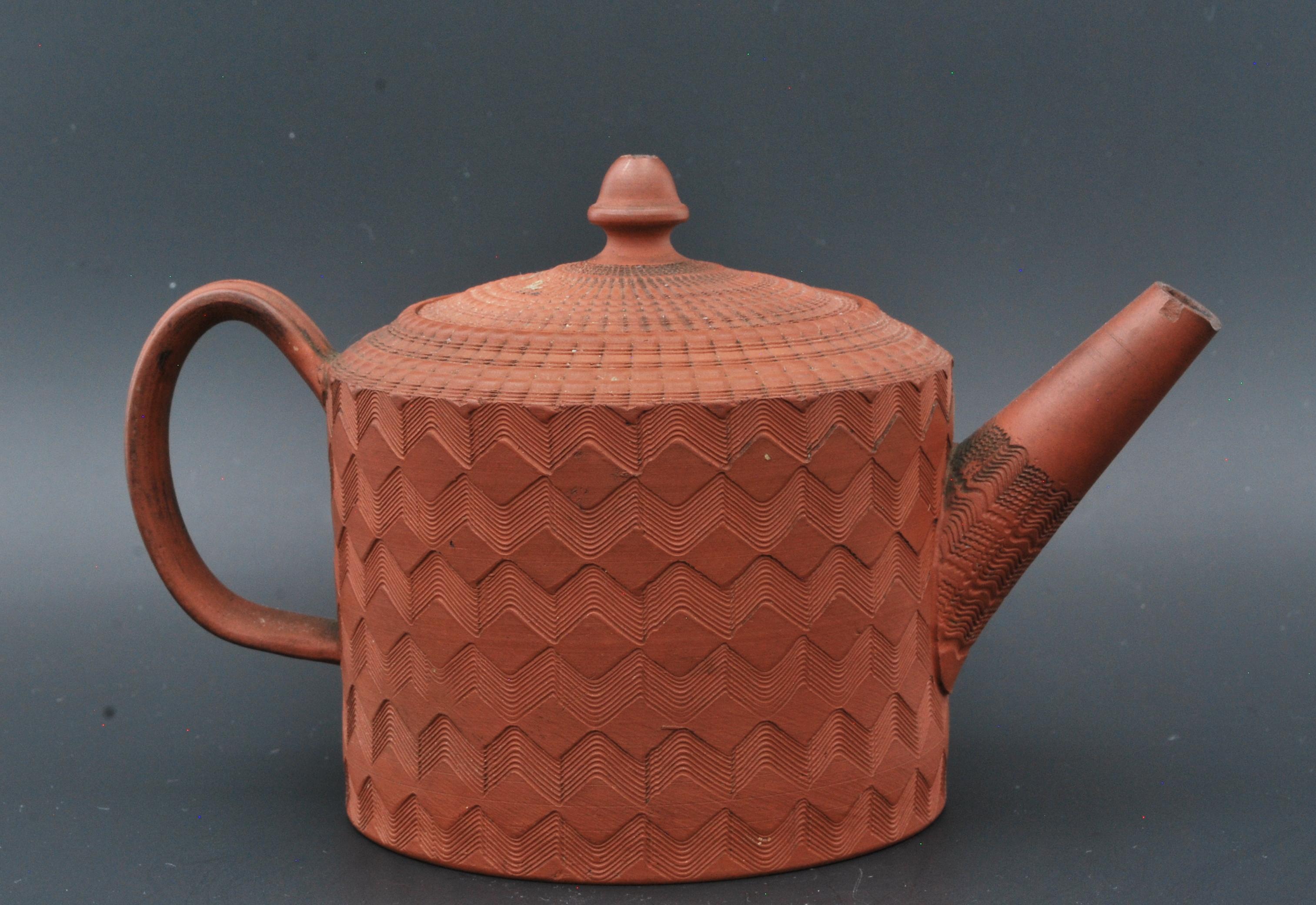 Engine-Turned Teapot in Redware, Myatt, C1770 For Sale at 1stDibs