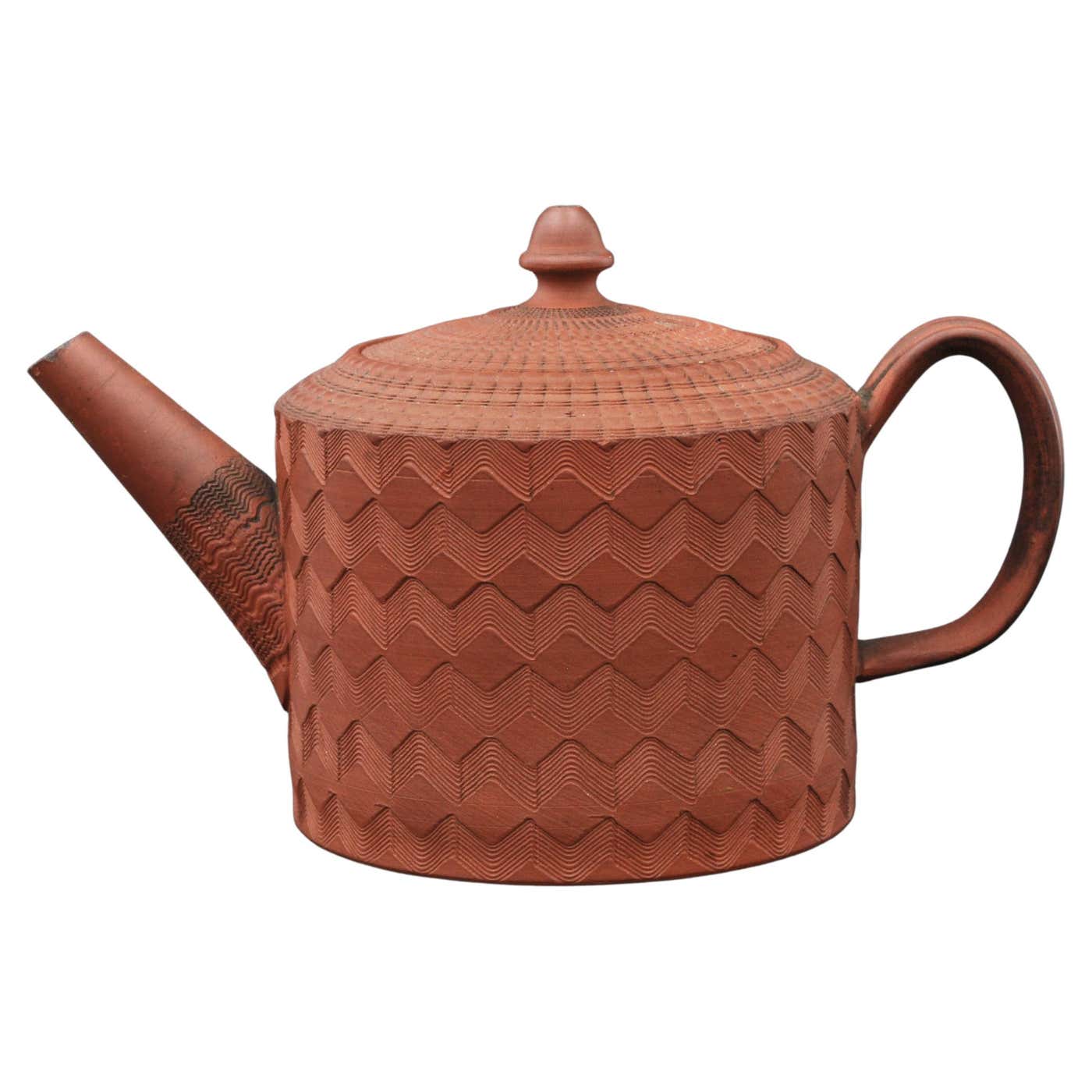 Engine-Turned Teapot in Redware, Myatt, C1770 For Sale at 1stDibs