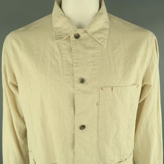 ENGINEERED GARMENTS L Natural Linen / Cotton Workwear Style Jacket