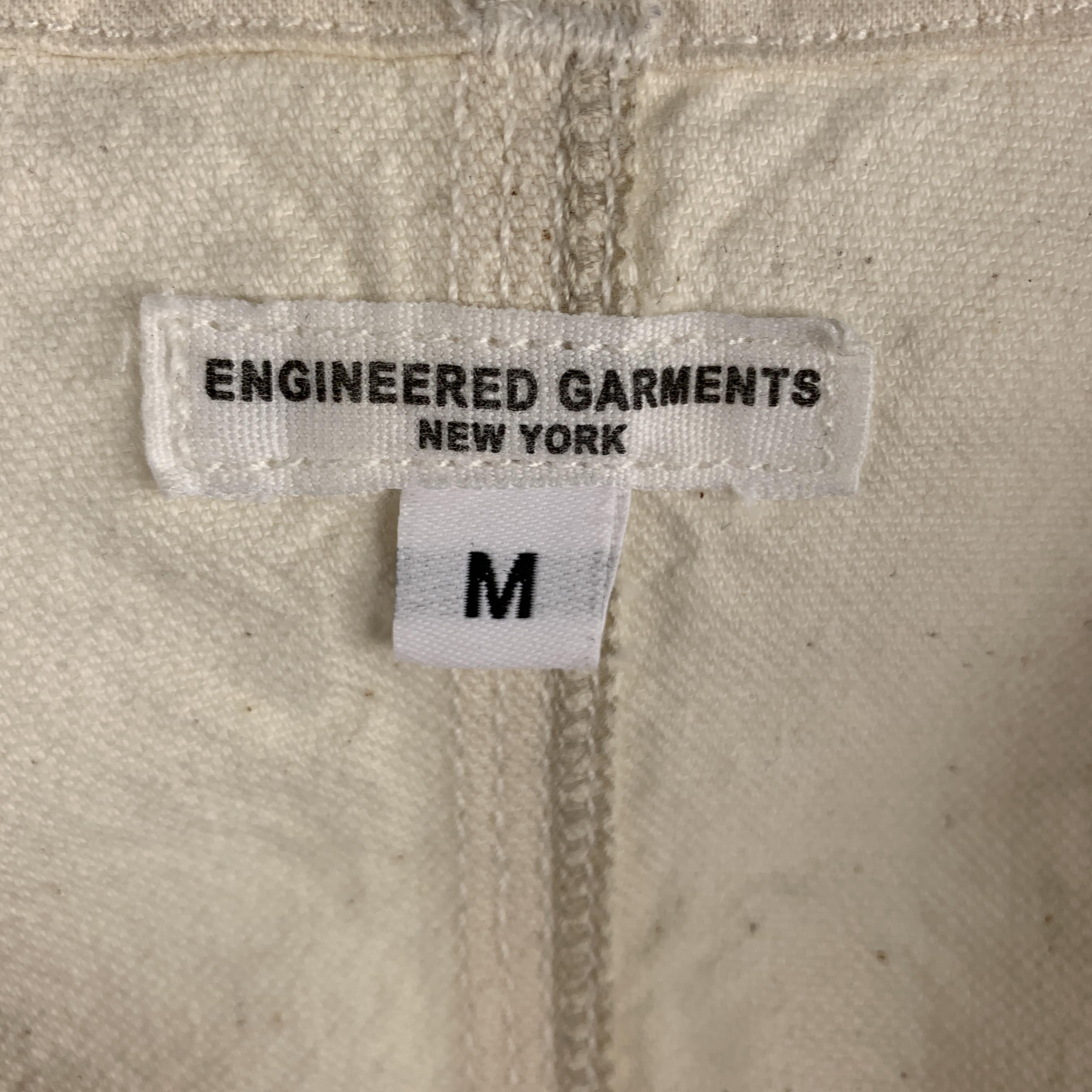 Men's ENGINEERED GARMENTS M Off White Solid Cotton Vest