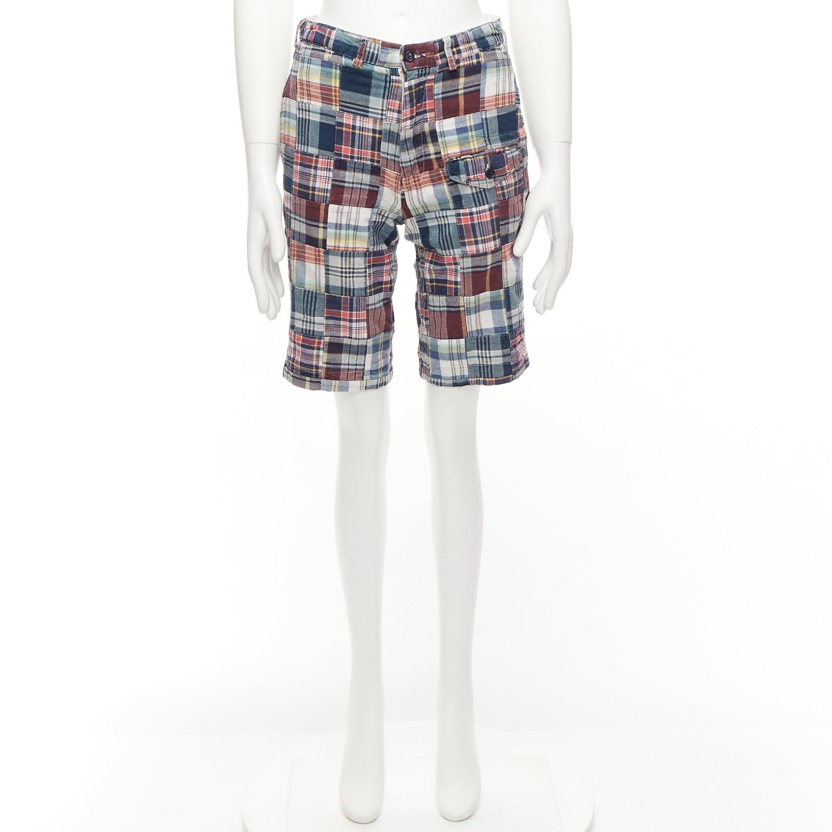 ENGINEERED GARMENTS multicolor cotton checkered patchwork shorts 28