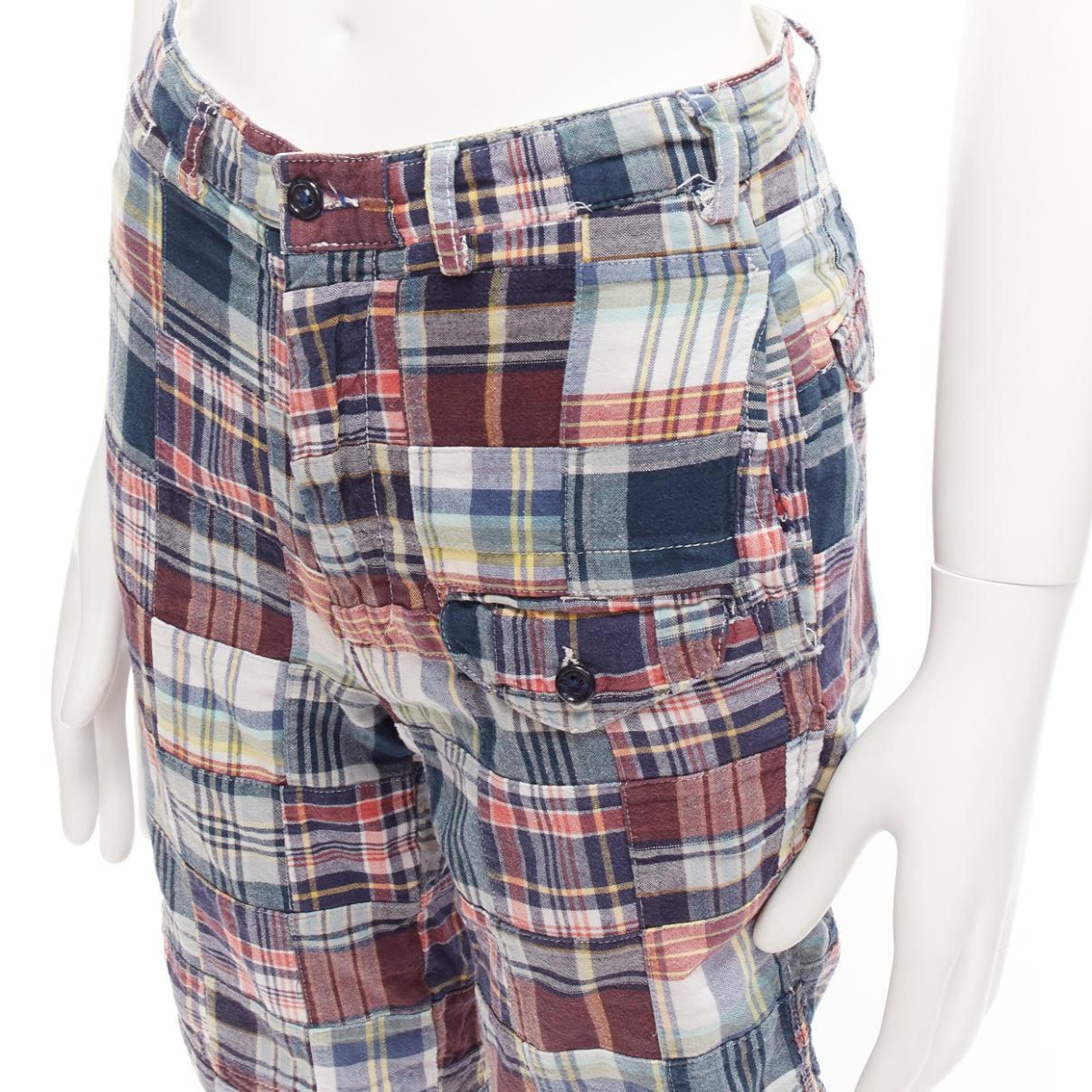 ENGINEERED GARMENTS multicolor cotton checkered patchwork shorts 28