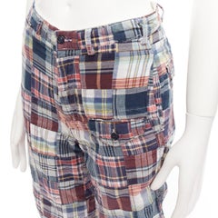 ENGINEERED GARMENTS multicolor cotton checkered patchwork shorts 28"