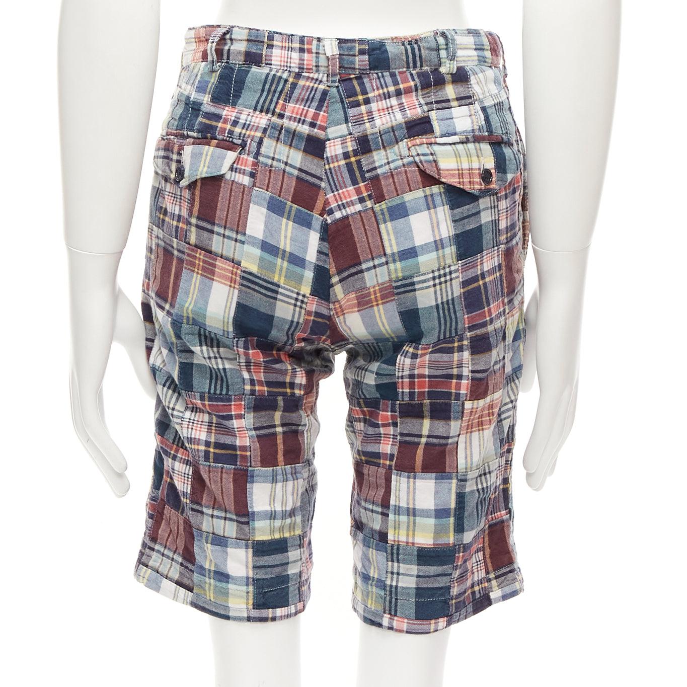 ENGINEERED GARMENTS multicolor cotton checkered patchwork shorts 28