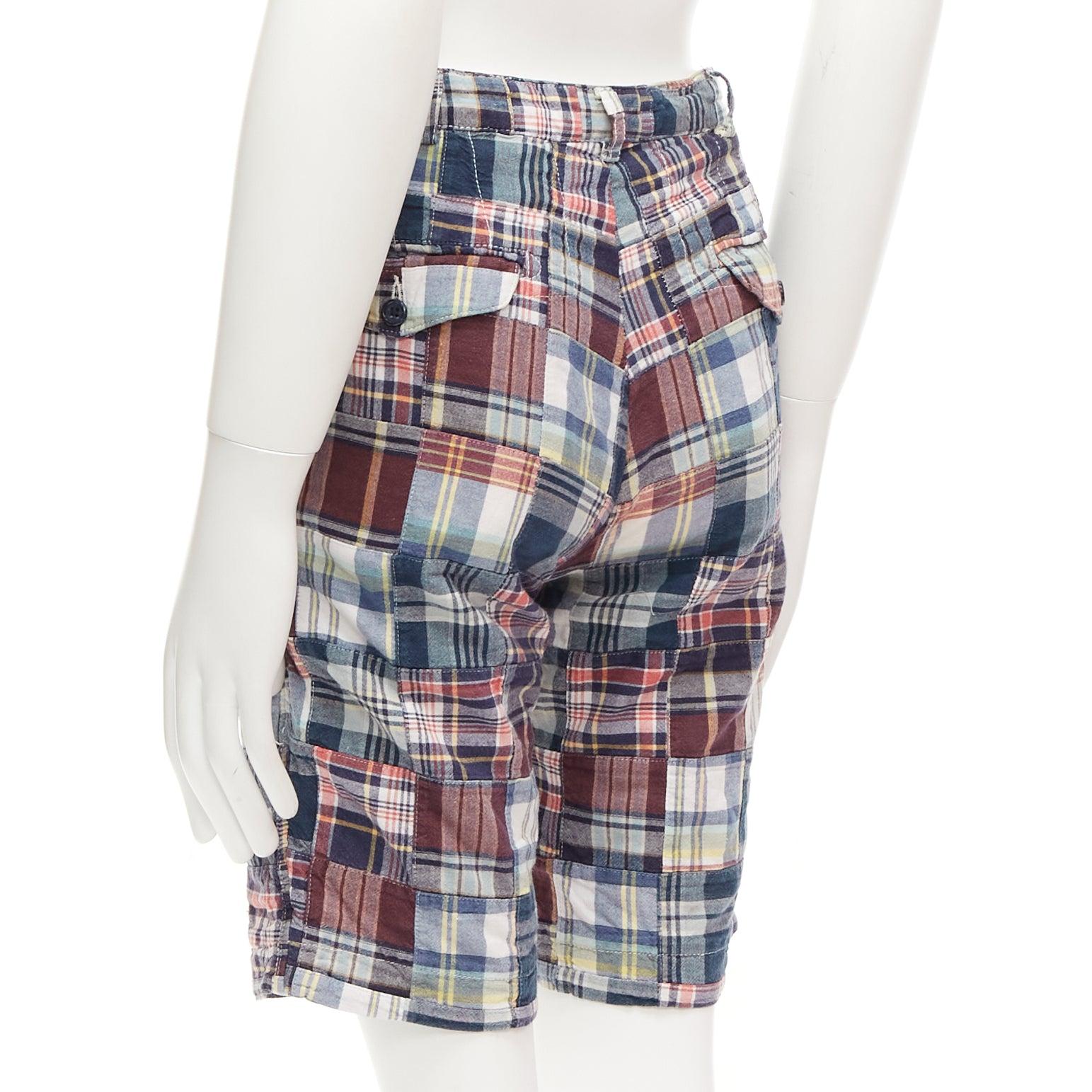 ENGINEERED GARMENTS multicolor cotton checkered patchwork shorts 28