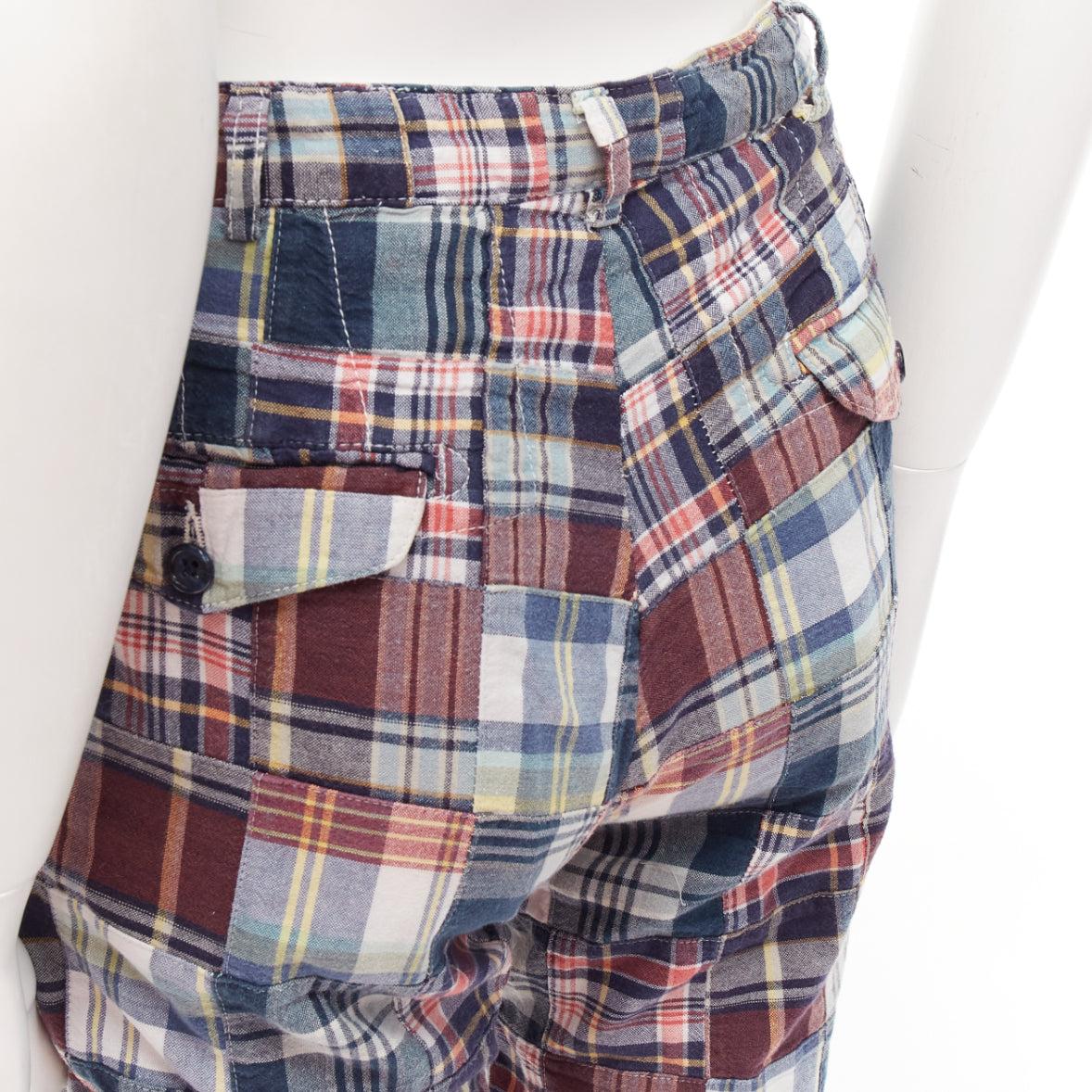 ENGINEERED GARMENTS multicolor cotton checkered patchwork shorts 28